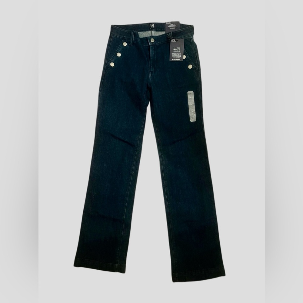 GAP Dark Blue Sailor Accent Wide-Leg Jeans NWT